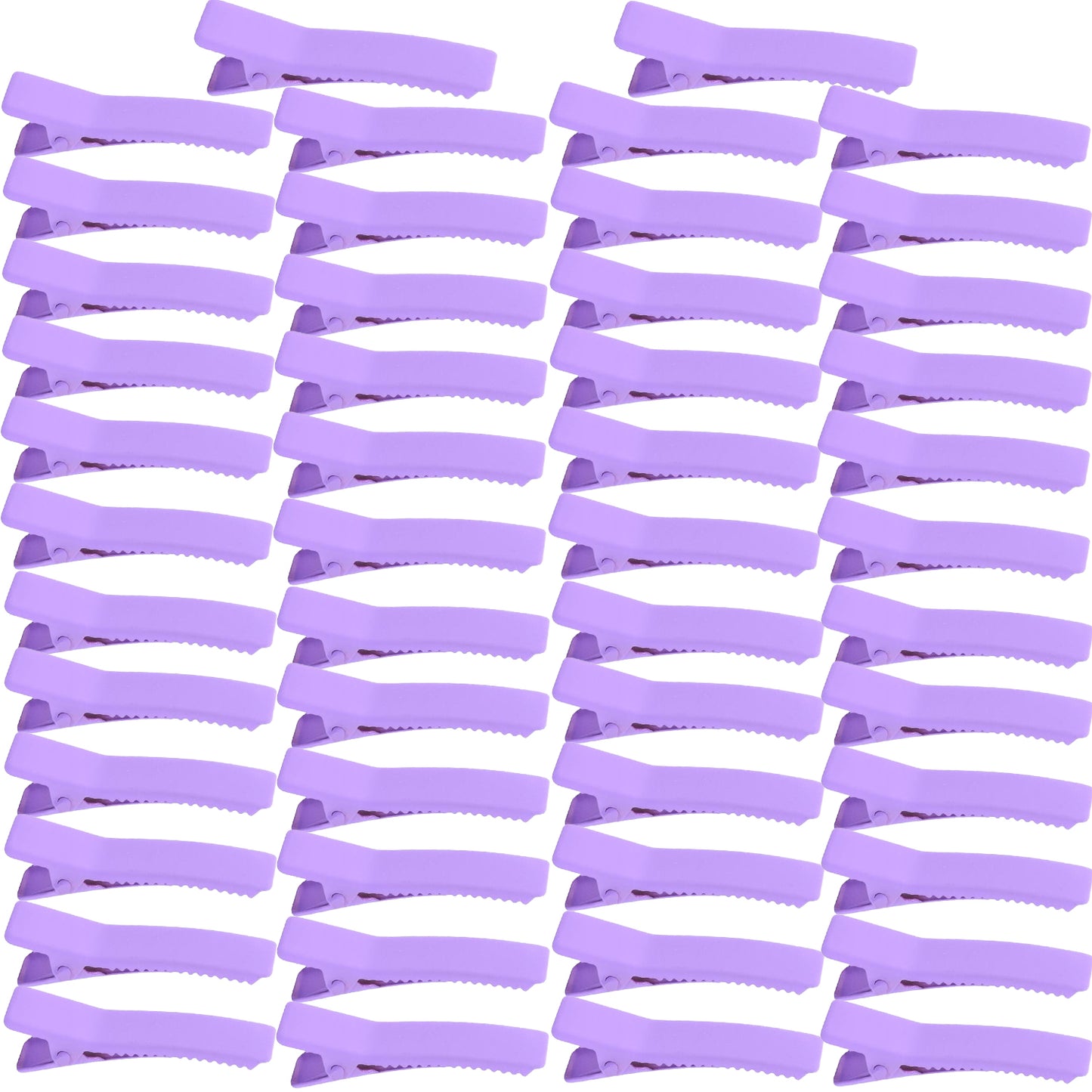 50pcs Colorful Alligator Duckbill Hair Clips Alloy Double Prong Curl Clips Sectioning Hairclips Non-slip Hairpin Barrettes for Women Hair Extensions Salon DIY Accessories