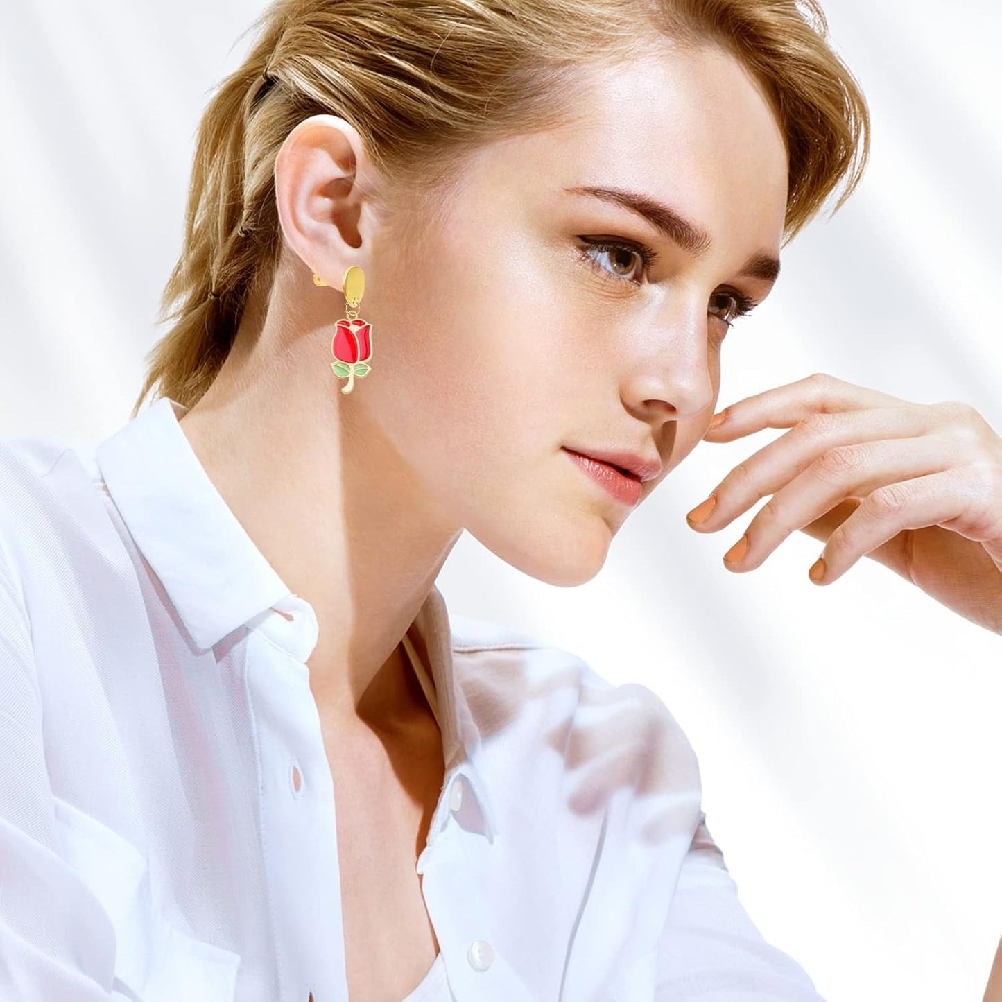 20pcs Enamel Rose Flower Charms Alloy Roseflower Shape Pendants Valentine's Day Rose Theme Charms Accessories for DIY Necklace Earrings Jewelry Making Women, 4 Styles