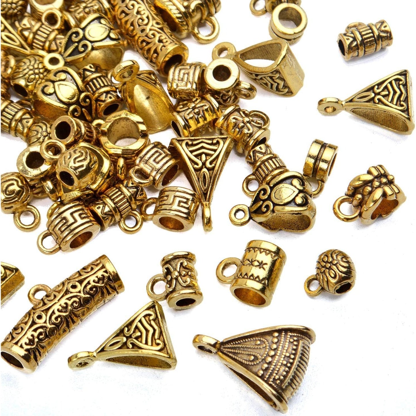 200g (About 400-500pcs) Tibetan Alloy Spacer Beads Flower Bead Caps Bail Beads Rondelle Beads for Jewelry Making DIY Bracelet Necklace Crafts