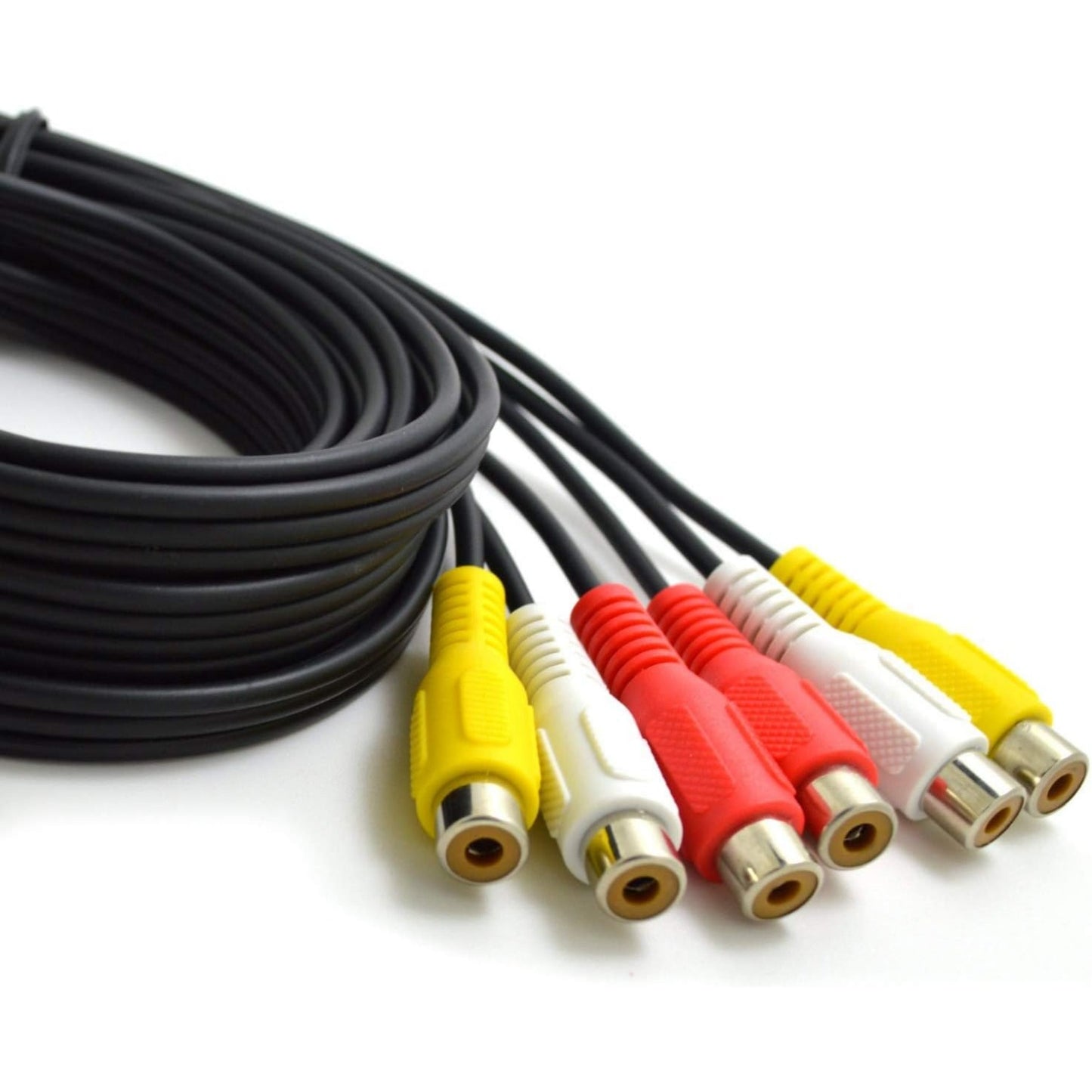 BronaGrand 3 RCA Male Jack to 6 RCA Female Plug Splitter Audio Video Av Adapter Cable (3FT)