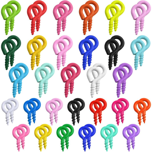 600pcs Colorful Mini Screw Eye Pins, 2 Sizes, Metal Eye Hooks, Eyelet Threads, Clasps, Hooks, Ornaments for DIY Art Crafts Projects, Cork Bottles, Resin Jewelry Making