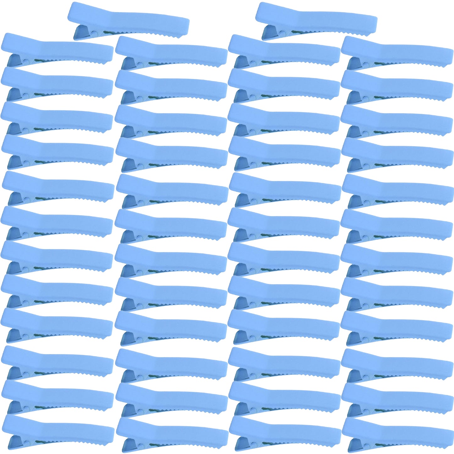 50pcs Colorful Alligator Duckbill Hair Clips Alloy Double Prong Curl Clips Sectioning Hairclips Non-slip Hairpin Barrettes for Women Hair Extensions Salon DIY Accessories