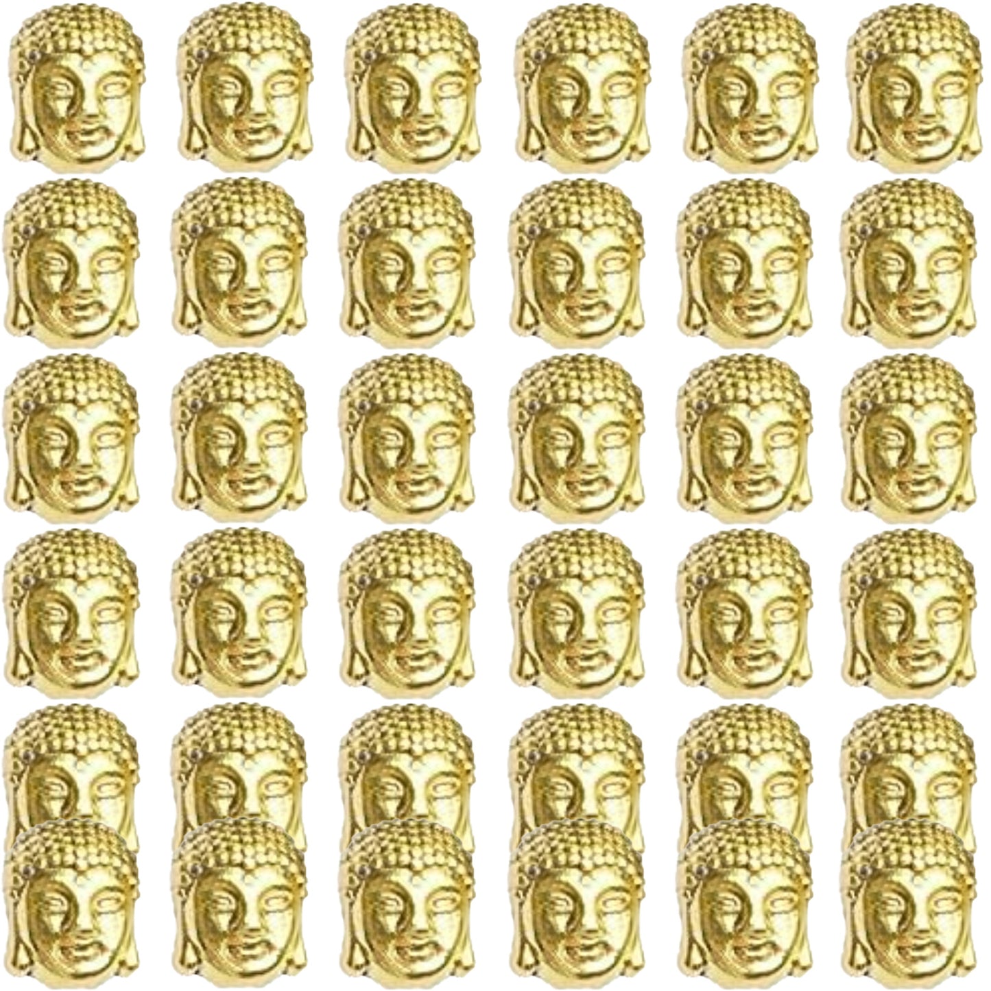 36pcs 6 Colors Buddha Head Beads Tibetan Alloy Charm Connector Beads Loose Spacer Beads for DIY Bracelet Necklace Jewelry Making and Crafting