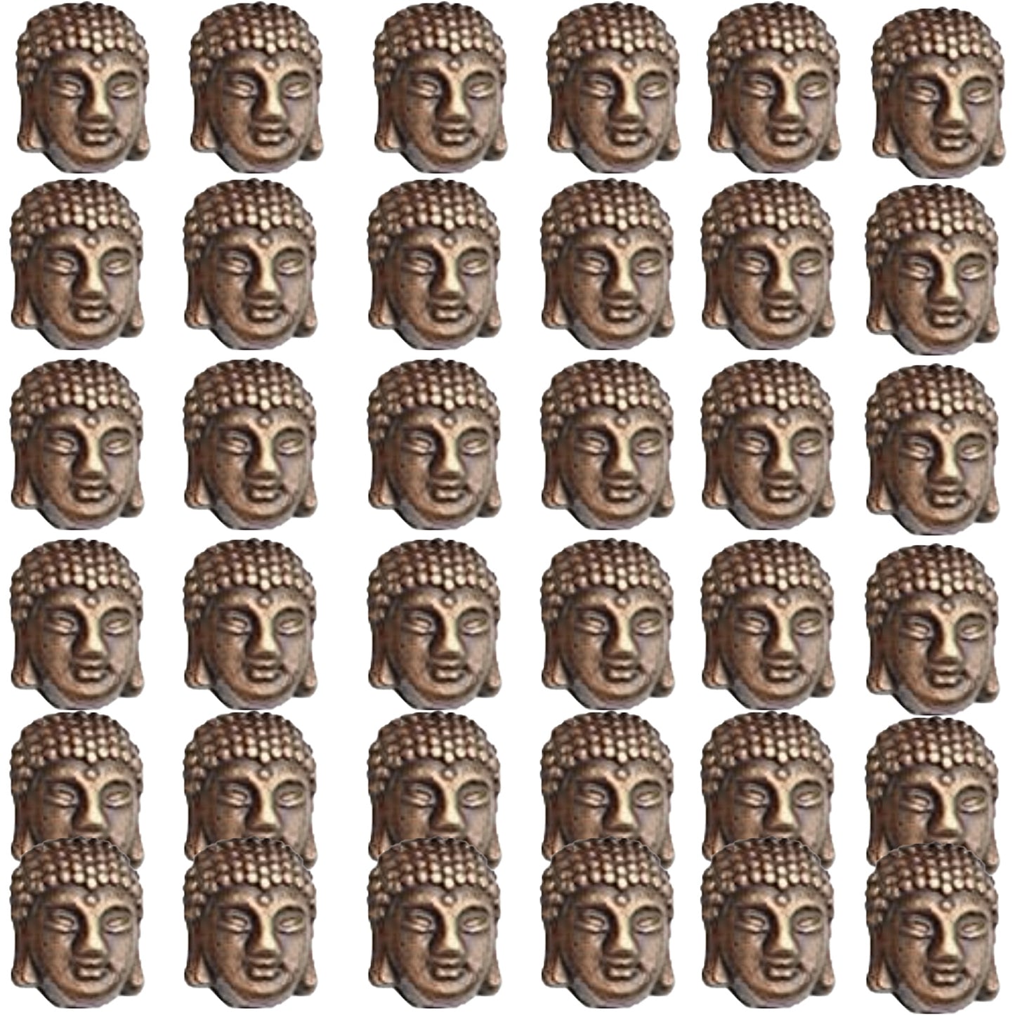 36pcs 6 Colors Buddha Head Beads Tibetan Alloy Charm Connector Beads Loose Spacer Beads for DIY Bracelet Necklace Jewelry Making and Crafting