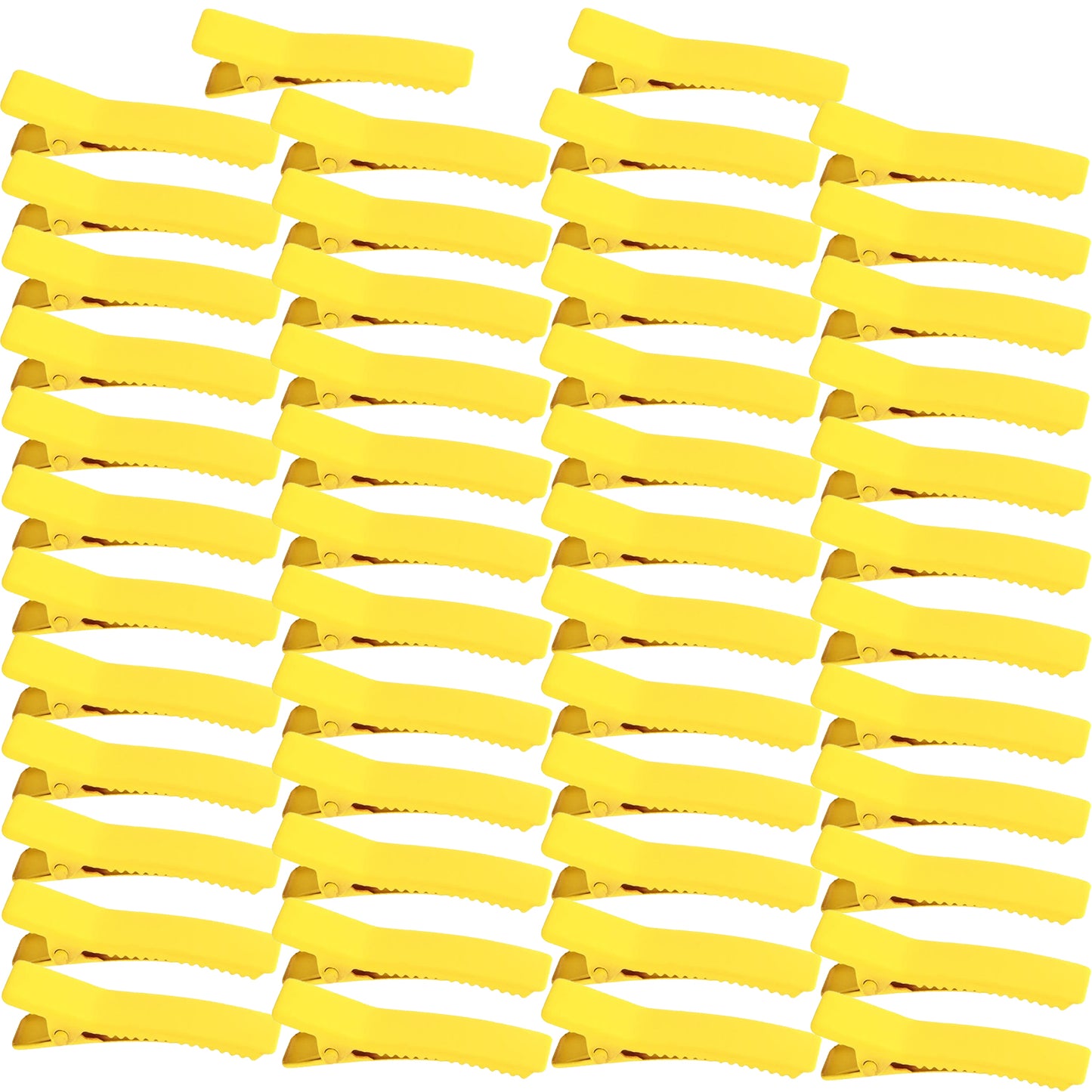50pcs Colorful Alligator Duckbill Hair Clips Alloy Double Prong Curl Clips Sectioning Hairclips Non-slip Hairpin Barrettes for Women Hair Extensions Salon DIY Accessories