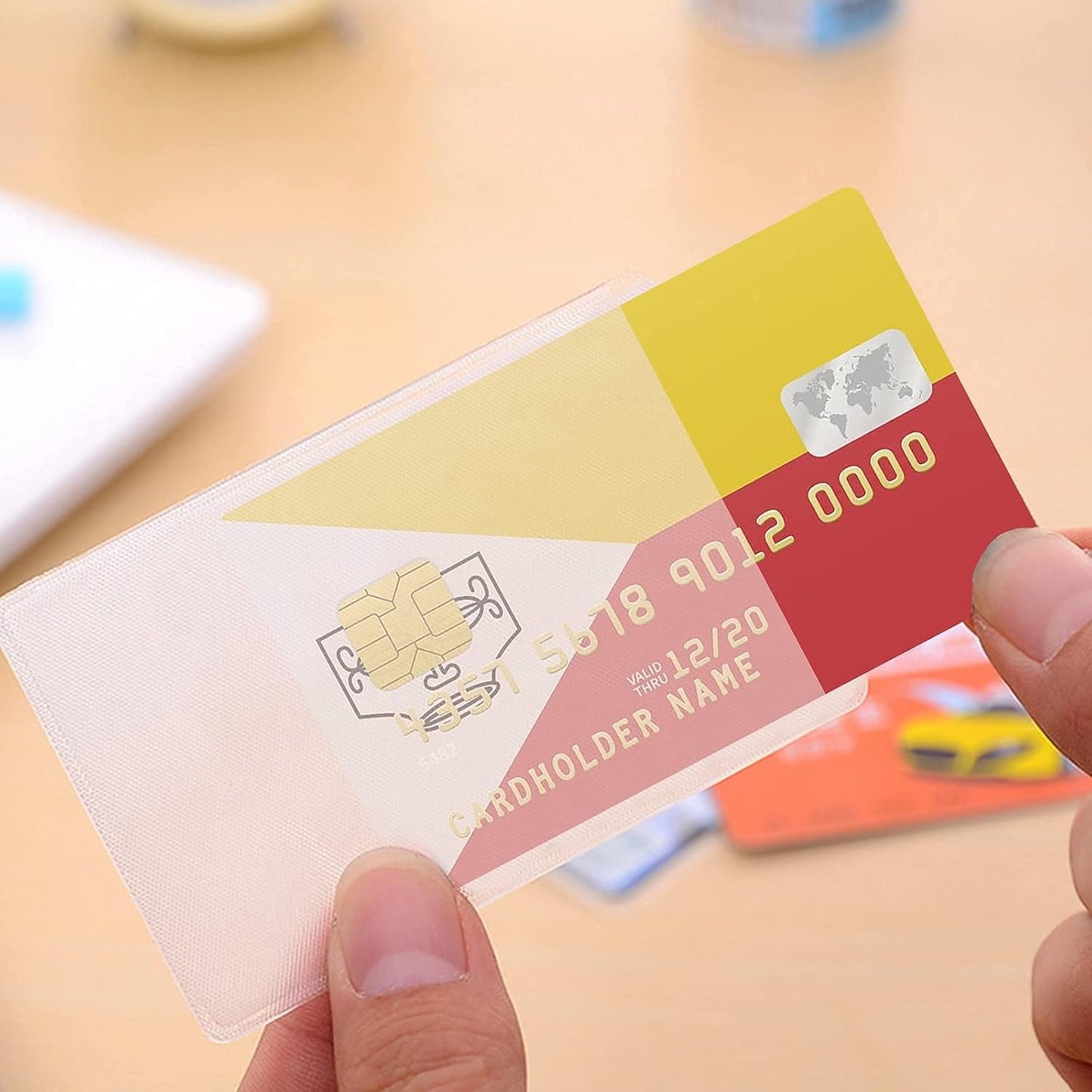 50pcs Credit Card Protector Sleeves Plastic Clear Waterproof Vertical ID Card Holder for Bank Social Security Medicare Business Insurance Card, 9.3cm×6.5cm