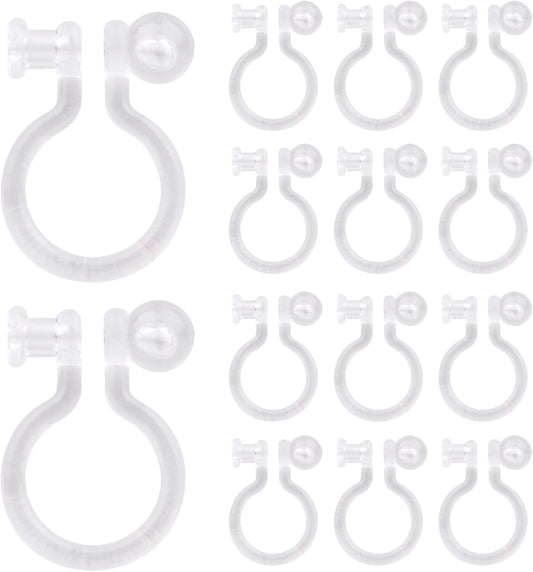 20 Pieces Clear Clip-on Earring Converters Component Resin Earring Findings Fit 0.75mm Pins for Non-Pierced Ears DIY Earring Making Supplies