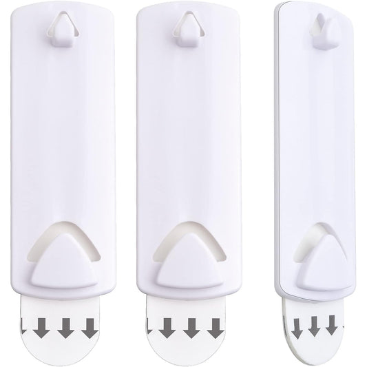 10 Pieces White Picture Hangers Hooks Without Nails No Trace Self Adhesive Art Hanger Hooks Photo Frame Picture Hanging Kit for Bathroom Kitchen Home Door Wall Closet