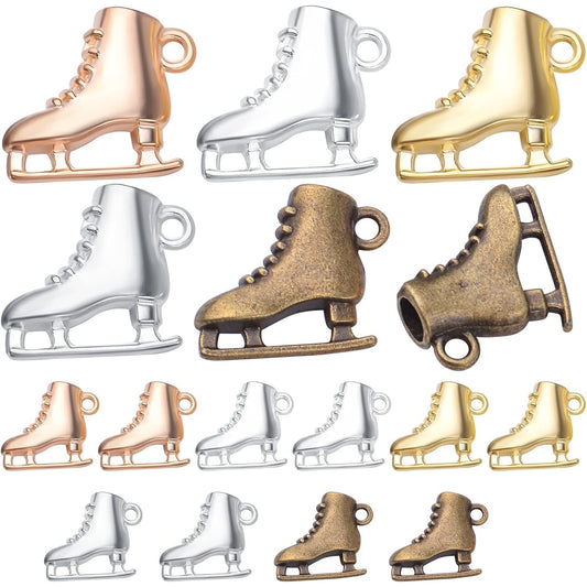 25pcs 5 Colors Ice Skates Charms Tibetan Alloy Vintage Skates Shape Pendants Jewelry Making Accessories for DIY Necklace Bracelet Craft Supplies, 21.5 x 17.8 x 6.6 mm