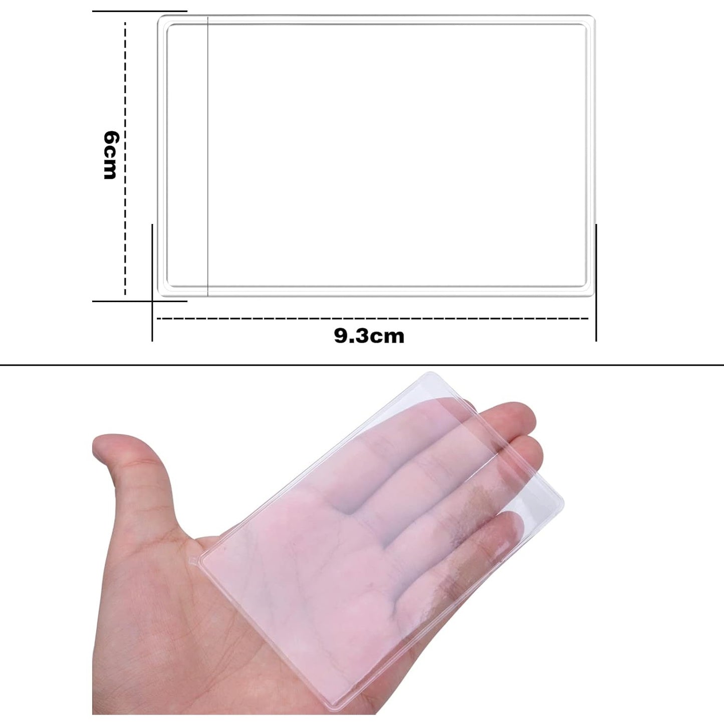 50pcs Transparent Credit Card Sleeves Waterproof Clear New Medicare Card Holder Protector Sleeve for License ID Business Social Insurance Bank Card, 6cm×9.3cm