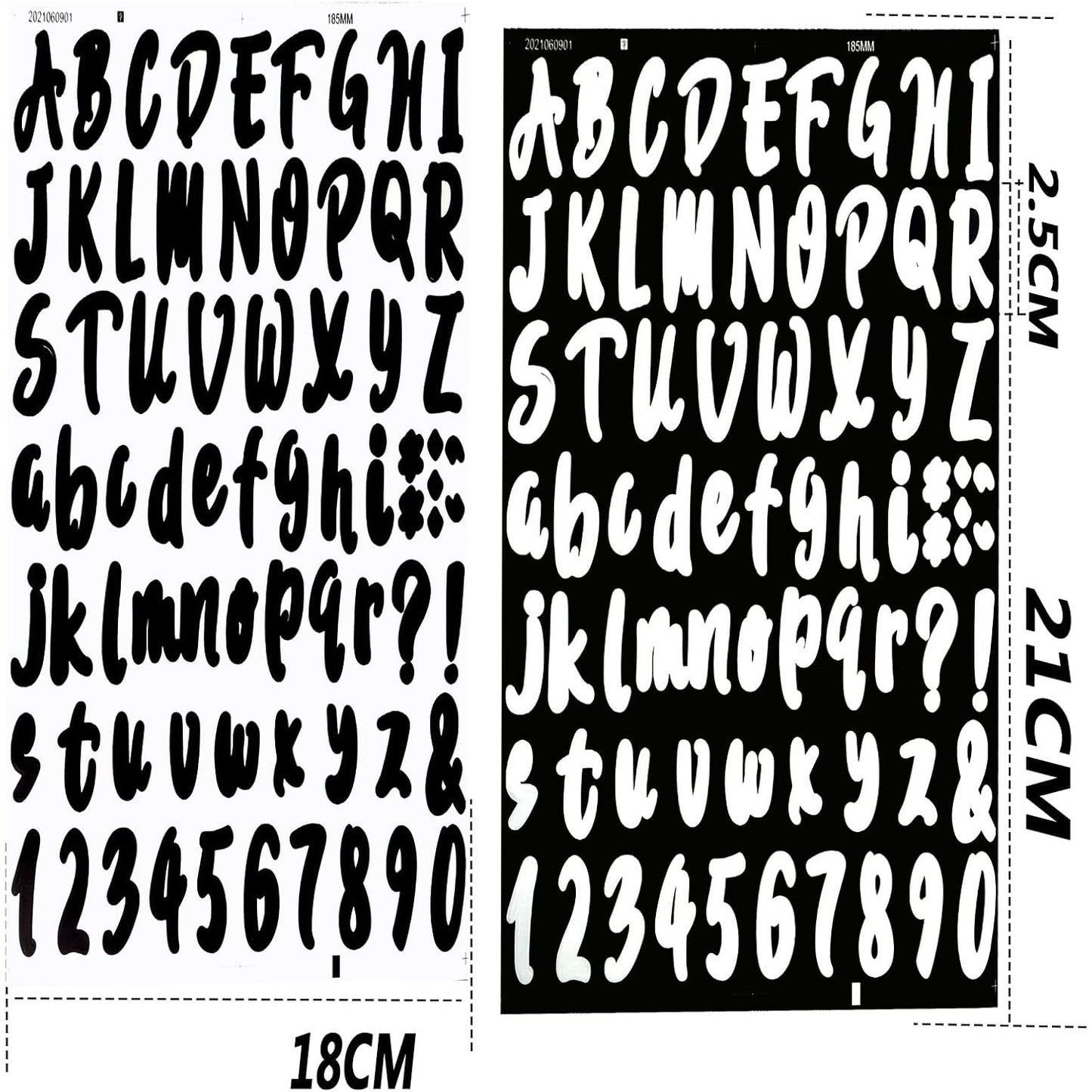 6 Sheets Self-Adhesive Vinyl Letters Numbers Kit, Alphabet letter Stickers Mailbox Numbers Sticker Decals for Sign, Notebook, Door, Containers, Business, Address Number, Jar Labels (White, Black)