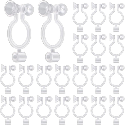 50pcs Resin Invisible Clip-on Earring Converters Components Clear Plastic Earring Clips Fit 3 mm Rhinestone with Bullet Earring Backs for Non-Pierced Ears DIY Jewelry Making