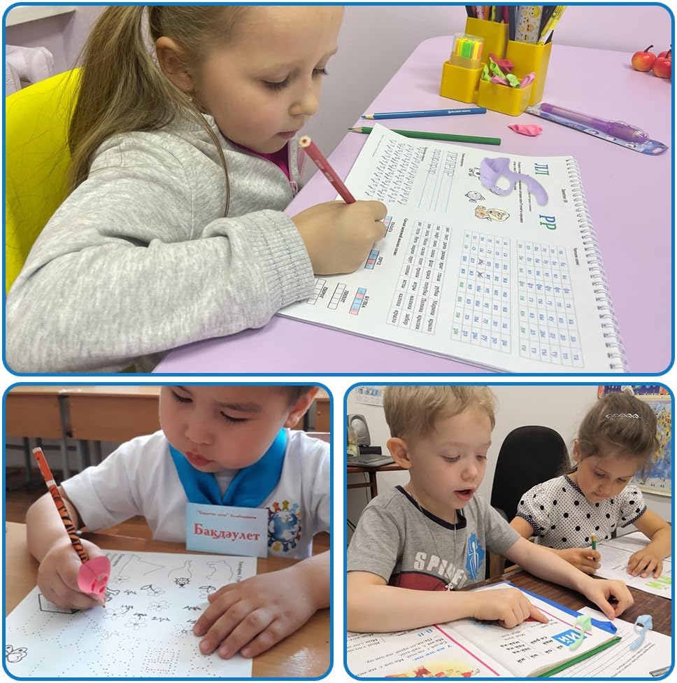 HENDEVL  Grips for Pencil for Kids Handwriting, 8 Pcs Pen Grips, Ergonomic Pencil Grippers Holder for Kids, Writing Posture Correction with Cushion for Toddlers, Adults, Preschooler, Special Education Supplies