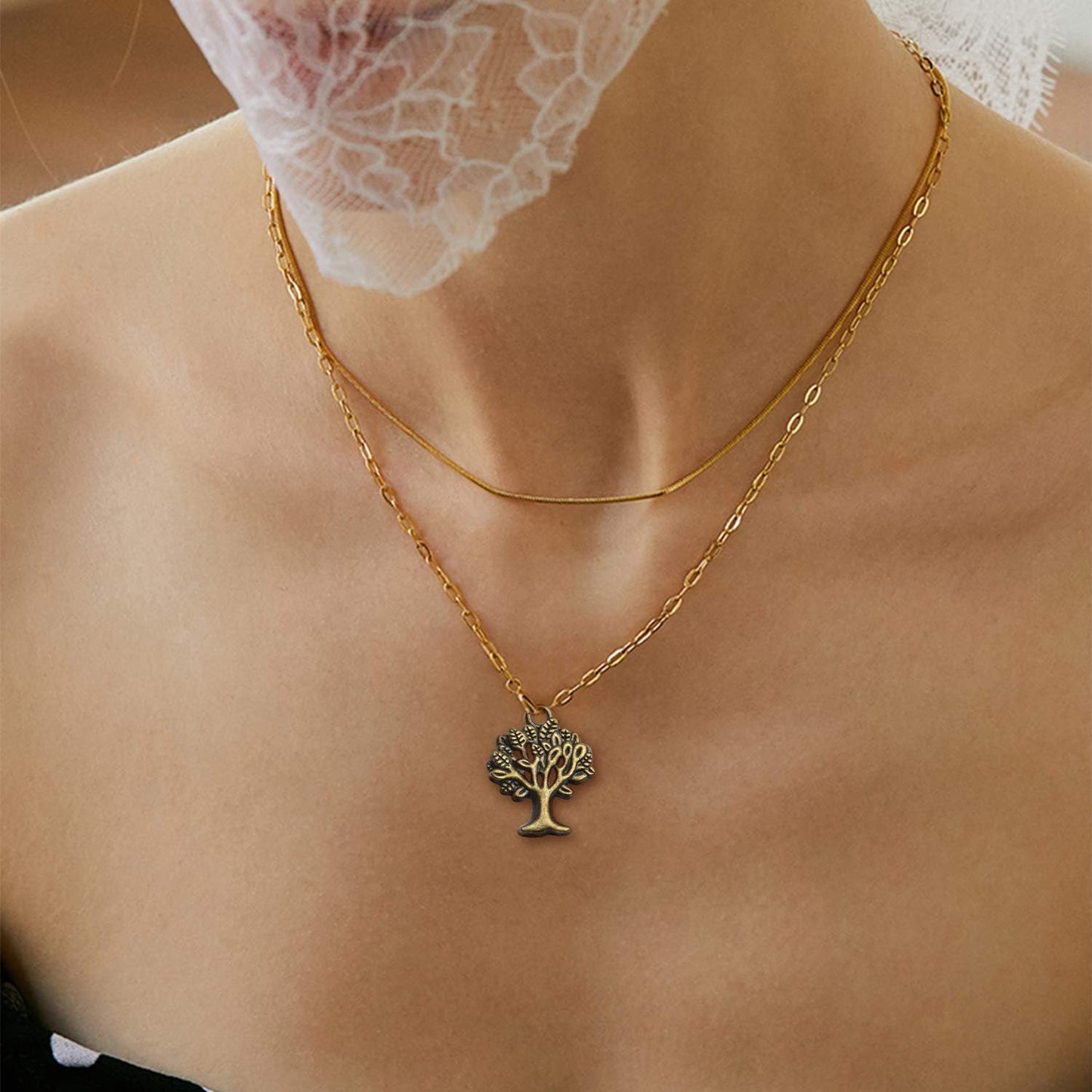 Tree of Life Chrmas,60pcs Wholesale Craft Supplies Tibetan Tree Pendants Charms Vintage Jewelry Making Accessories for DIY Bracelets Necklace,Antique Silver Bronze Golden