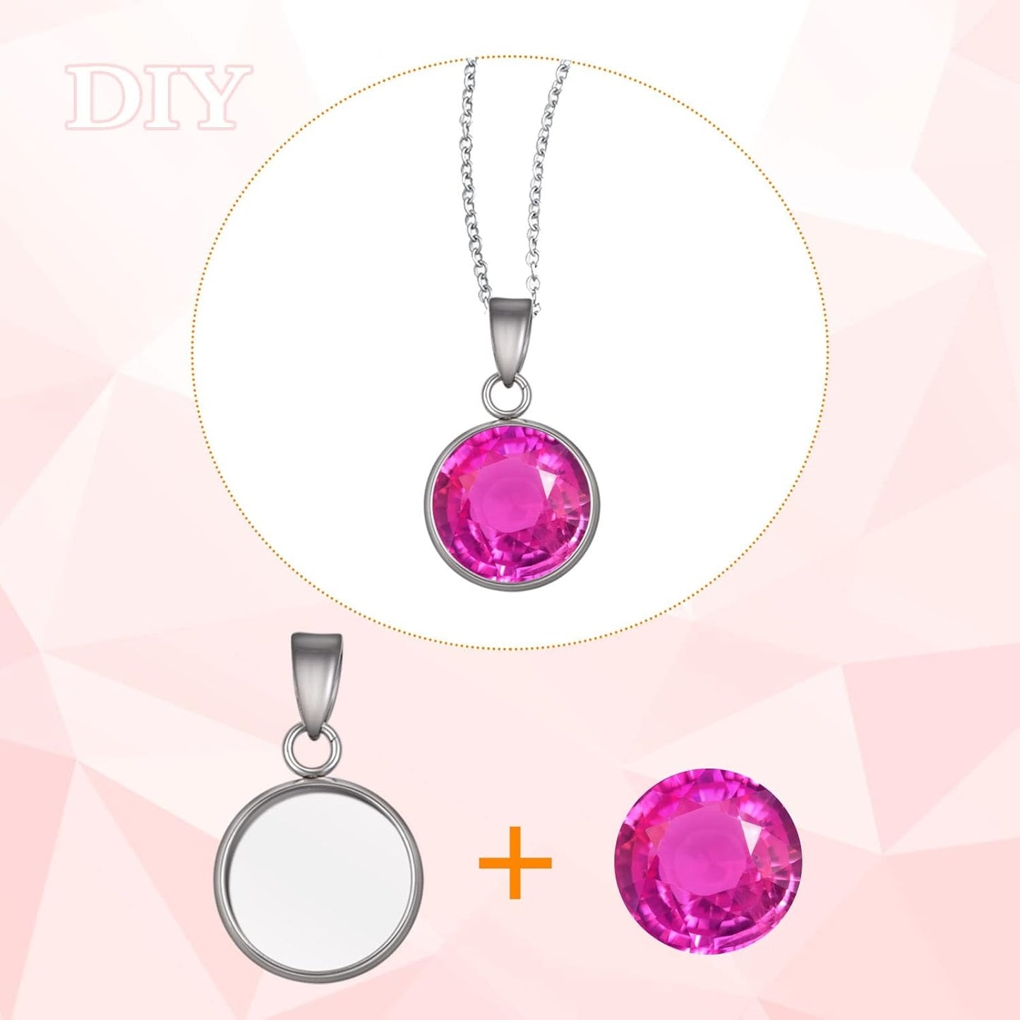 20pcs Stainless Steel Round Blank Bezel Pendant Trays with Pinch Clasp Buckle Base Cabochon Settings Charms Fit 12 mm for DIY Jewelry Making Cameo Photo Resin Crafts