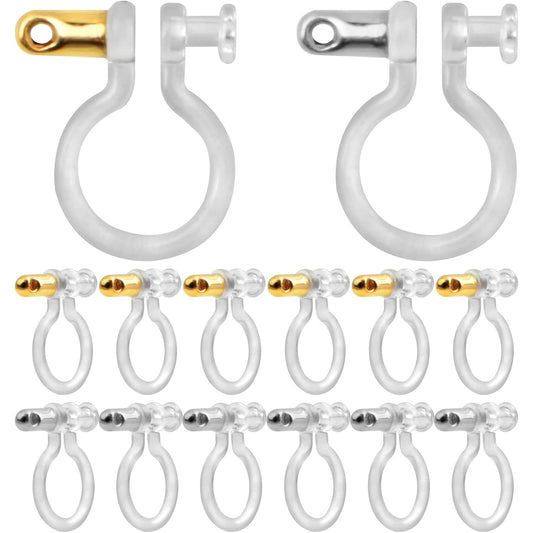 20pcs Clear Plastic Clip-on Earring Converters Metal Invisible U Type Earring Clips Painless Anti-allegenic Resin Earring Components Findings for Non Pierced Ears, 2 Colors