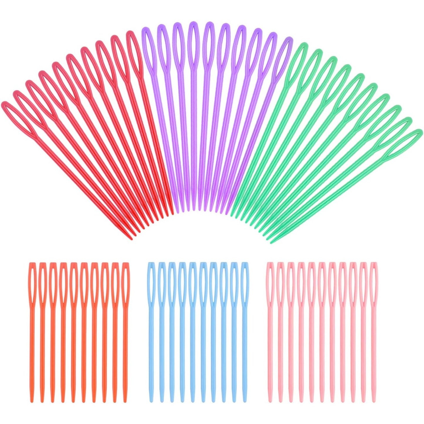 30pcs Colorful Large Eye Plastic Sewing Needles for Kid Weave Education