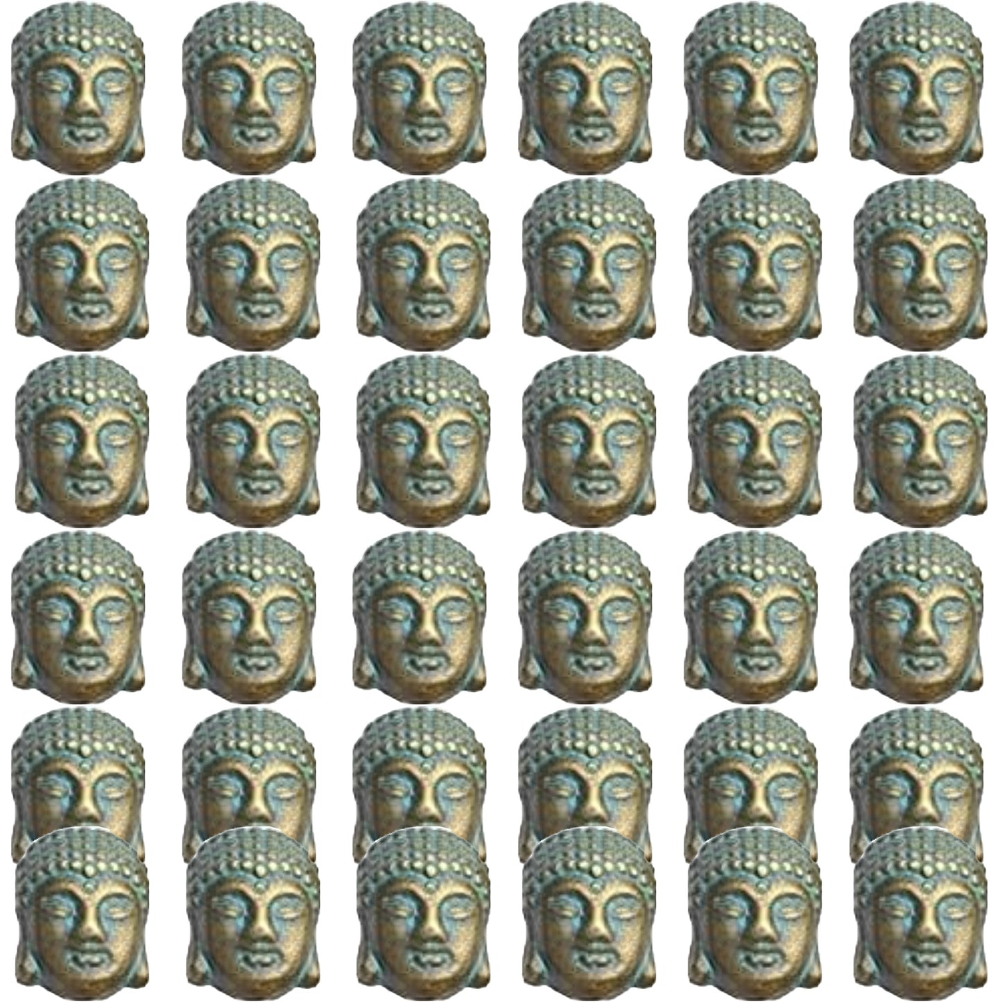 36pcs 6 Colors Buddha Head Beads Tibetan Alloy Charm Connector Beads Loose Spacer Beads for DIY Bracelet Necklace Jewelry Making and Crafting