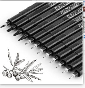 Aylifu  Drawing Art Pens,Micro Fineliner Pens,Fine Tip Manga Markers for Artist Sketch Technical,Black,12 Set,902195