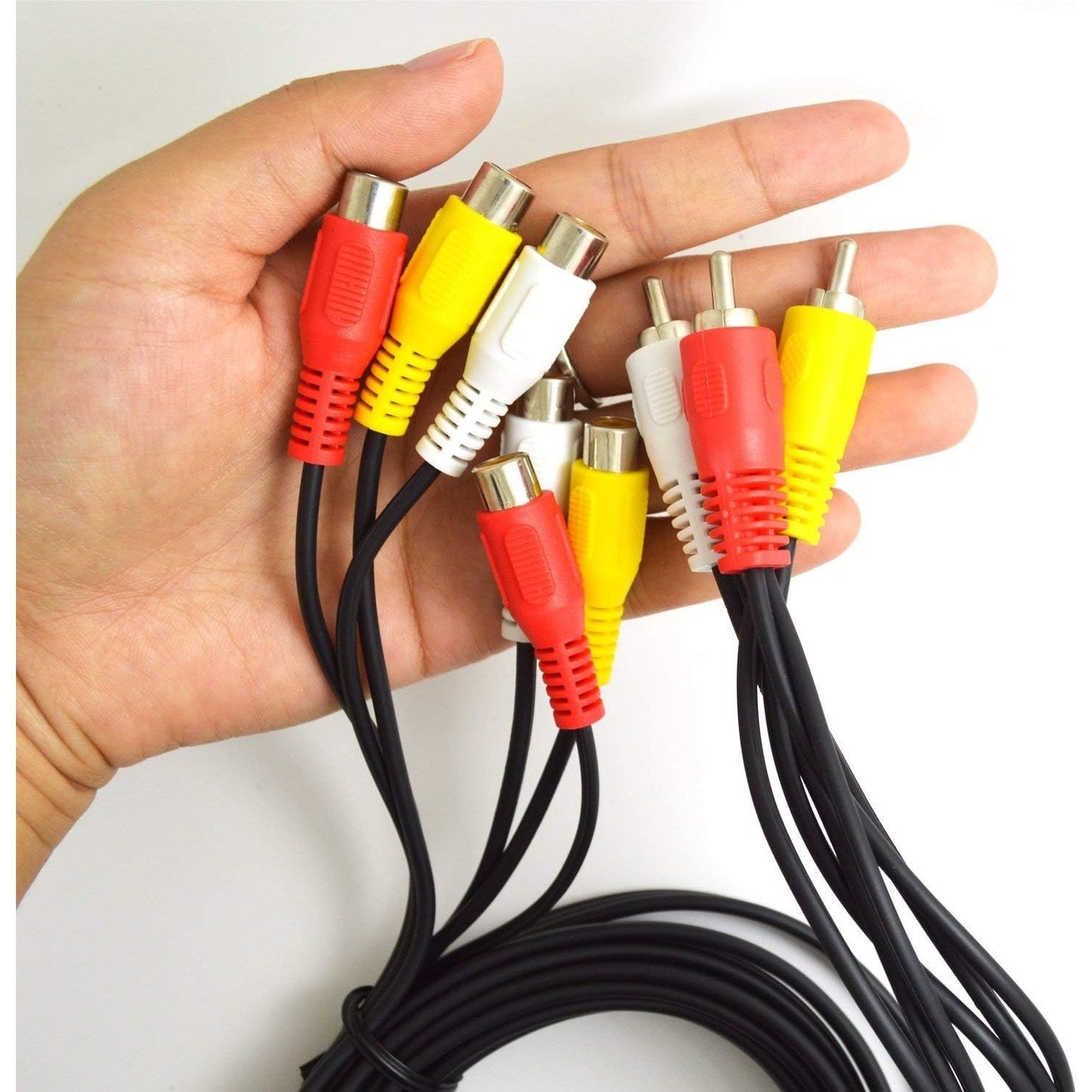 BronaGrand 3 RCA Male Jack to 6 RCA Female Plug Splitter Audio Video Av Adapter Cable (3FT)