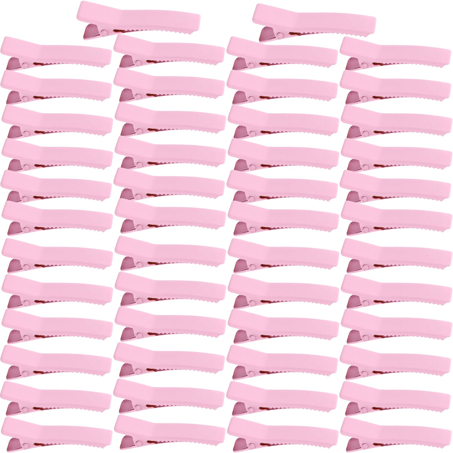 50pcs Colorful Alligator Duckbill Hair Clips Alloy Double Prong Curl Clips Sectioning Hairclips Non-slip Hairpin Barrettes for Women Hair Extensions Salon DIY Accessories