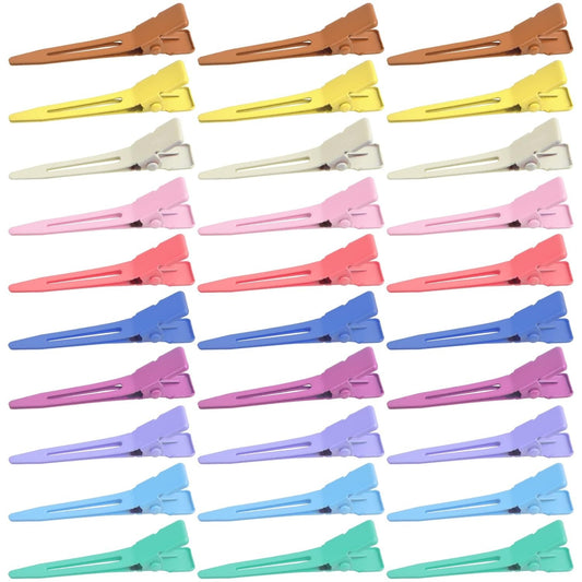 50pcs 4.5 cm Single Prong Curl Clips Metal Alligator Duckbill Hair Pins Clips Hair Accessories for Girls Women Hair Styling Extension Hair Coloring, Mixed Colors