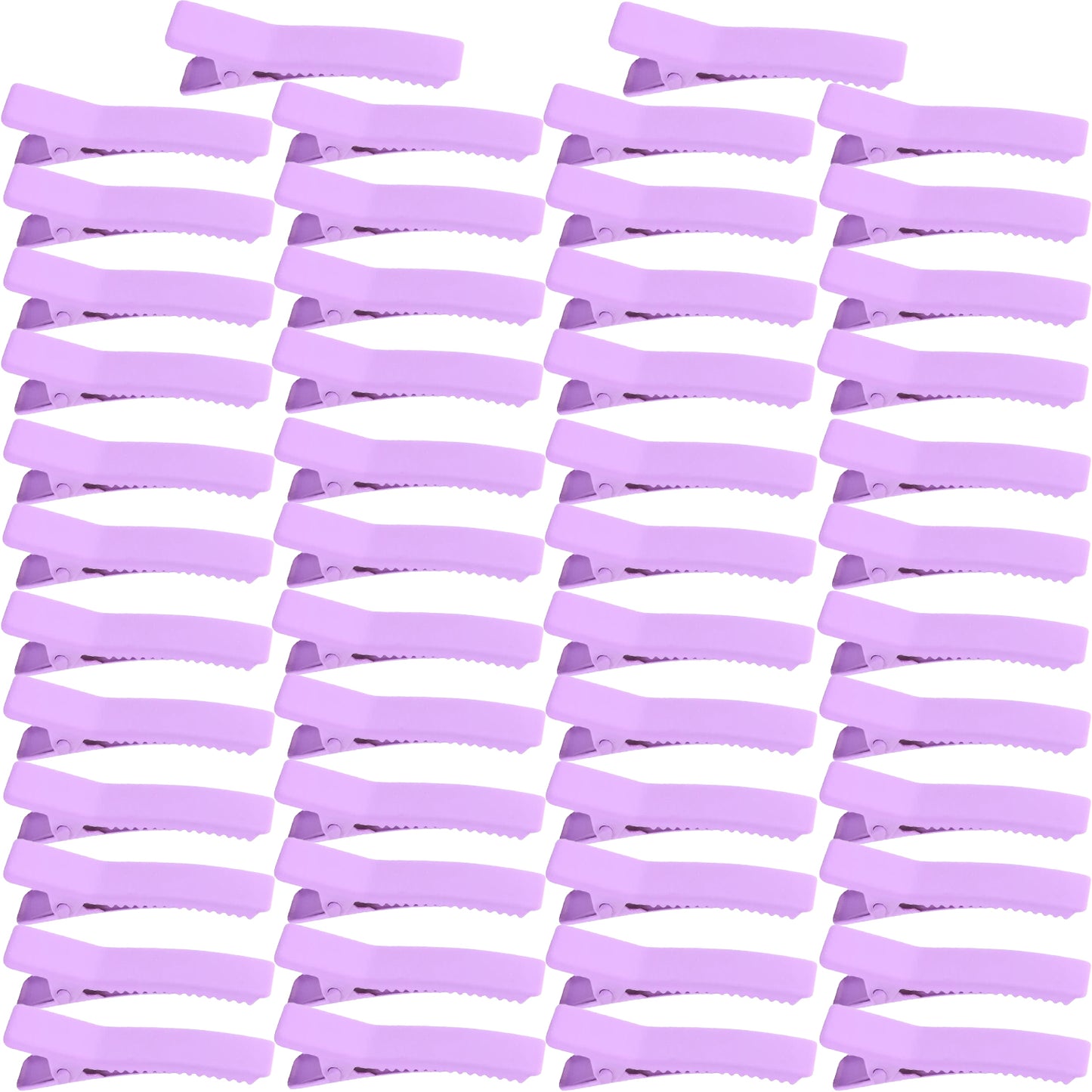 50pcs Colorful Alligator Duckbill Hair Clips Alloy Double Prong Curl Clips Sectioning Hairclips Non-slip Hairpin Barrettes for Women Hair Extensions Salon DIY Accessories