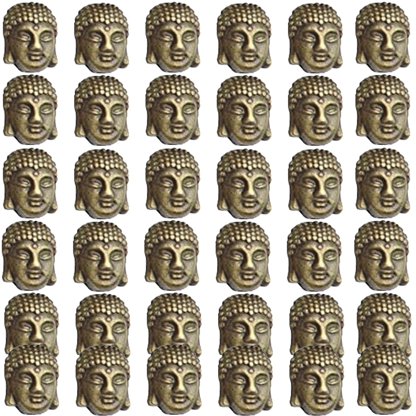 36pcs 6 Colors Buddha Head Beads Tibetan Alloy Charm Connector Beads Loose Spacer Beads for DIY Bracelet Necklace Jewelry Making and Crafting