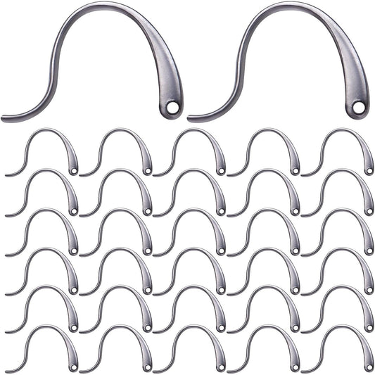 100pcs Stainless Steel Earring Hooks, Hypo-allergenic Surgical Fish Hook Ear Wire with Loop Hole Dangle Earrings Findings for Women DIY Craft Jewelry Making