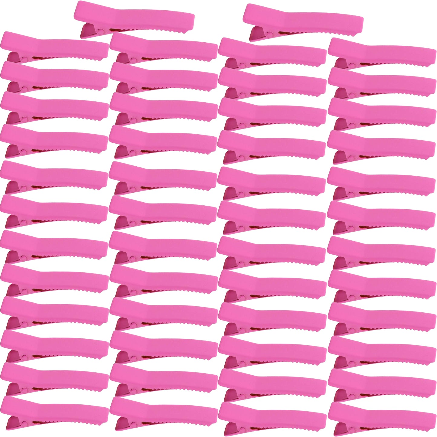 50pcs Colorful Alligator Duckbill Hair Clips Alloy Double Prong Curl Clips Sectioning Hairclips Non-slip Hairpin Barrettes for Women Hair Extensions Salon DIY Accessories