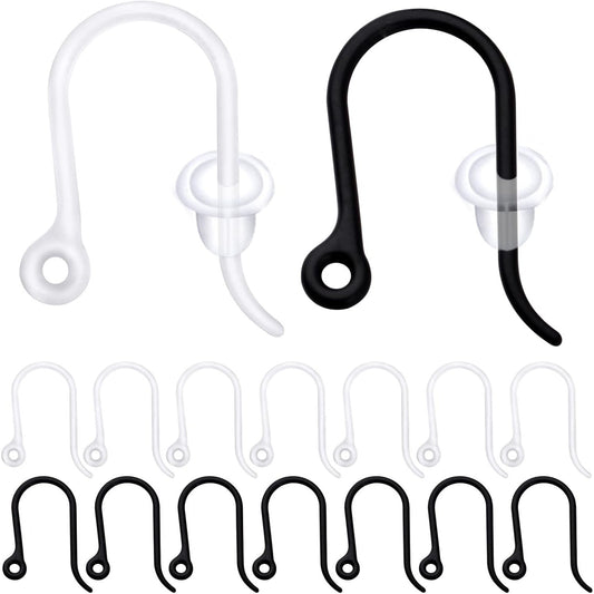 100pcs 2 Colors Resin Earring Hooks Non-Allergenic Ear Wire Hook Earrings with 100pcs Clear Bullet Earring Safety Backs for Women DIY Jewelry Making Supplies