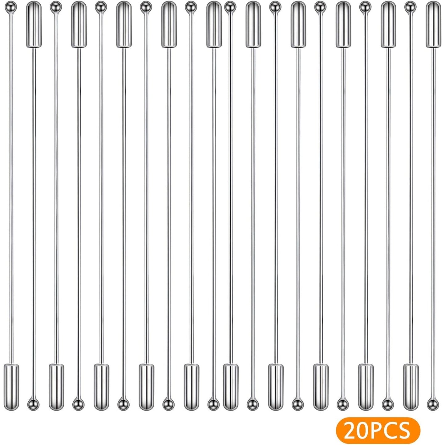 20pcs 97 mm Copper Brooch Stick Pins Ball Stick Pins Long Needle Eye Lapel Scarf Hat Safety Pins Jewelry Findings for Women DIY Shawls Sewing Wedding Decoration, White Golden
