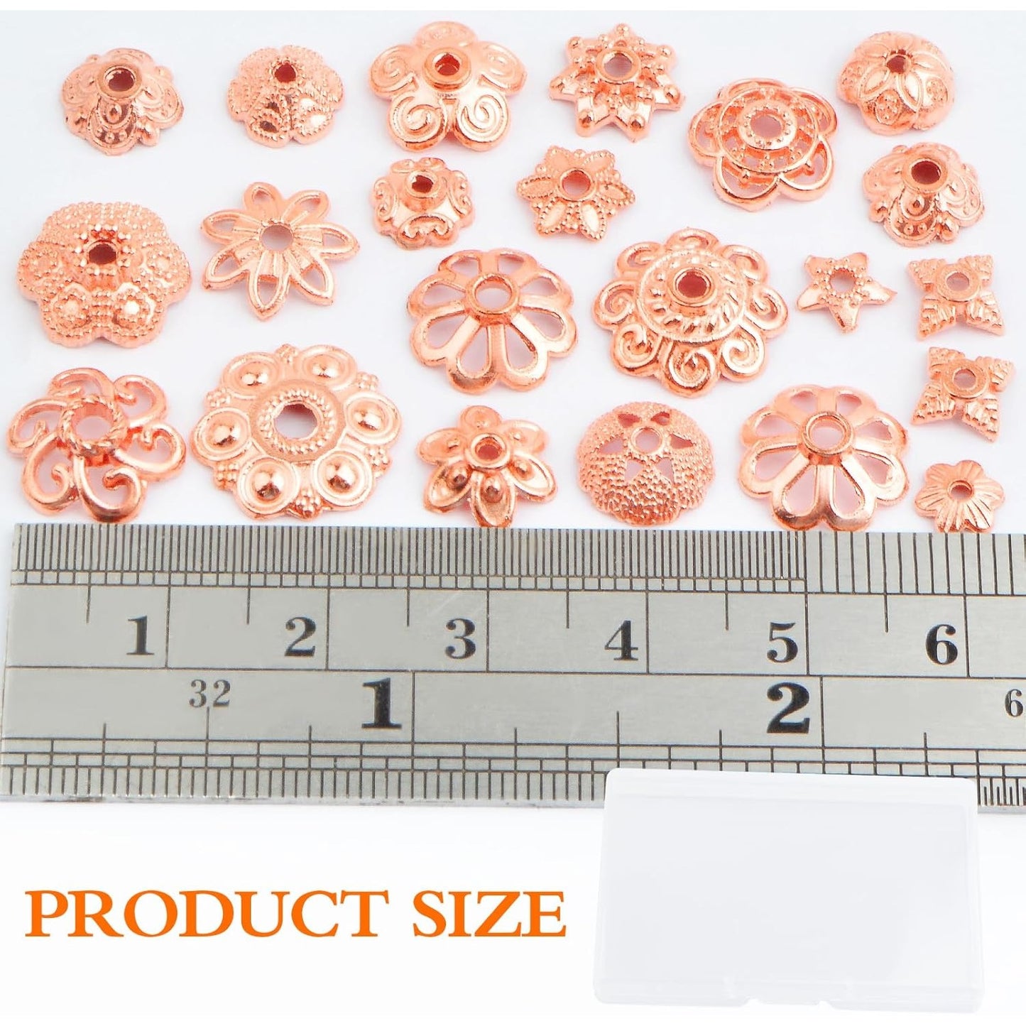 120g Bead Caps with A Clear Storage Box, Tibetan Gold Beads Spacers Jewelry Findings Accessories for Jewelry Making 300-350 Pieces