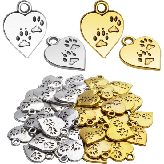 50pcs 17mm Alloy Heart Shape Charm Love Charms Tibetan Dangle Heart Charms Jewelry Charms Pendants for Bracelet Earring Necklace Jewelry Making Accessories