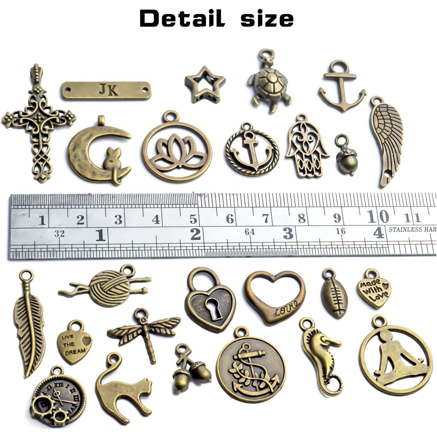Vintage Charms Bulk,100pcs Antique Bronze Charms Alloy Pendant Charms Jewelry Making Supplies for Necklace Bracelet Earring