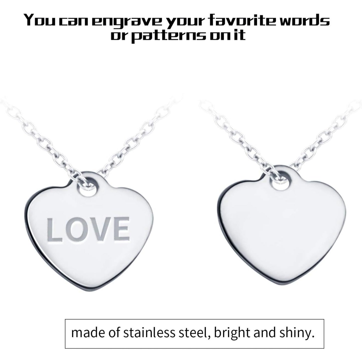 Tag Pendants, 50pcs Stainless Steel Tag Pendants Charms Blank Stamping Flat Mixed Shapes Metal Tag Pendants for Bracelet Necklace Earring DIY Jewelry Making